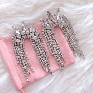 Sexy Rhinestone Silver Spike Chandelier Earrings!
